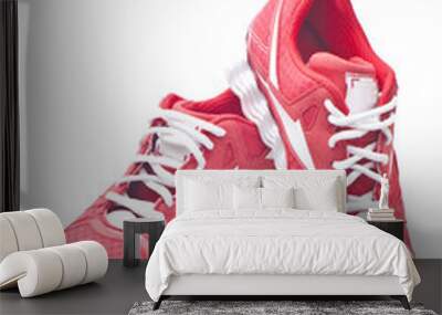 Red running sports shoes Wall mural