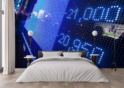 Stock market price display abstract in modern city Wall mural