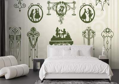 green patterns Wall mural