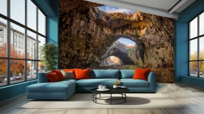 Magnificent view of the Devetaki cave, Bulgaria Wall mural