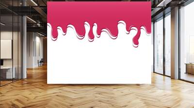 Seamless melted pink chocolate background or illustration on white background. Suitable for festive products Wall mural