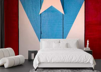 Flag of Puerto Rico painted on wood Wall mural