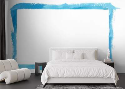 Blue Watercolor Frame Border Wall mural