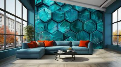 Geometric background with interlocking hexagonal patterns Wall mural