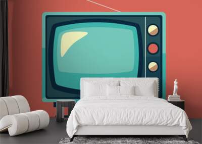 Old television illustration. Analogue retro TV. Vector stock	 Wall mural