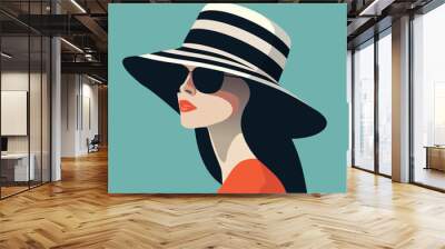 Woman modern icon avatar. Woman design. Abstract contemporary poster. Wall art design. Vector stock	 Wall mural