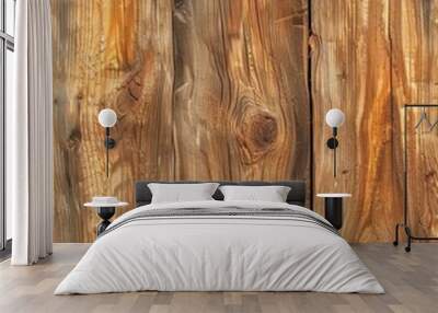 wooden plank texture, displaying the natural grain and knots of the wood Wall mural