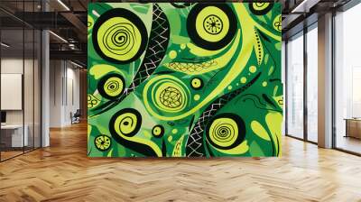 seamless green abstract pattern Wall mural