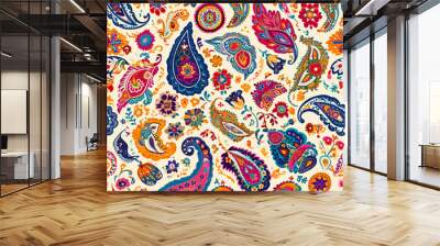 seamless paisley pattern Wall mural