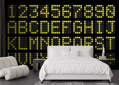 digital yellow letters and numbers display board for airport sch Wall mural