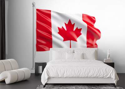 3D illustration Canada flag on white isolated background PNG Wall mural