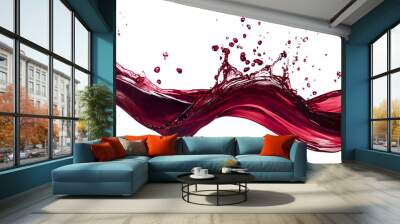 red wine splash liquid, abstract wave explosion isolated PNG Wall mural