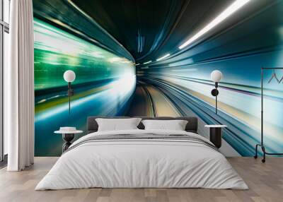 fast moving train light speed motion Wall mural