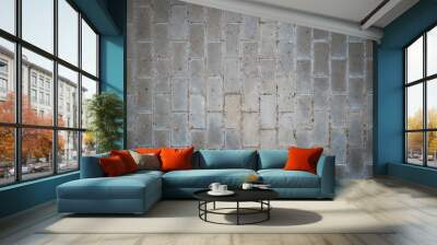 Stone pavement tiles covered with ants texture background Wall mural