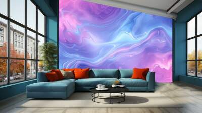   A blue, pink, and purple background with a swirl design at the bottom Wall mural