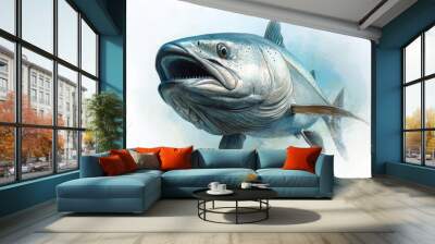  A large fish with its mouth widely open Wall mural