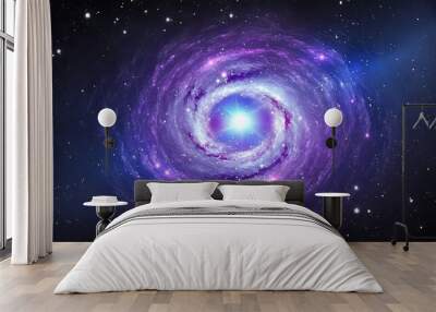  a purple and blue spiral shaped object in the middle of the night sky.  generative ai Wall mural