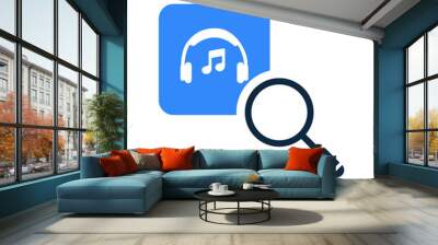 Music, search, audio, song icon. Simple vector sketch. Wall mural