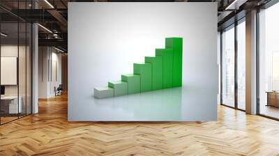 3D rendering of green graph - success Wall mural