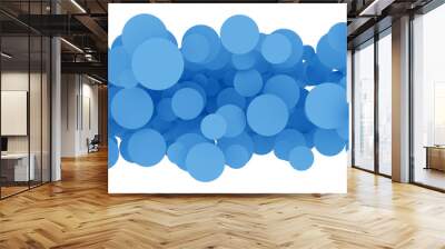 Abstract 3d blue design circles Wall mural