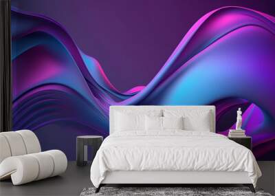 abstract background wave shape. generative ai illustration Wall mural