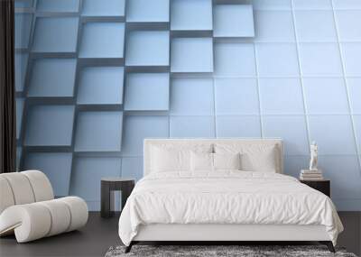 Abstract digital 3d squares background Wall mural