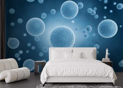 Cells in blue Wall mural