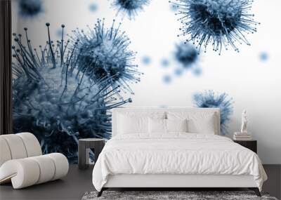 close up virus cells isolated on white background Wall mural