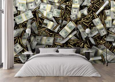 money and bullets. Concept of war 3d render	 Wall mural