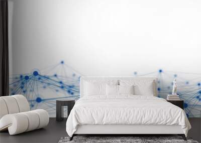 Network connected lines isolated on white background  Wall mural