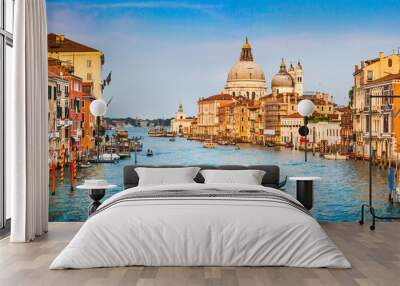 canal grande panorama at sunset, venice, italy Wall mural