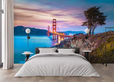 Golden Gate Bridge at twilight, San Francisco, California, USA Wall mural