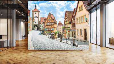 Medieval town of Rothenburg ob der Tauber, Bavaria, Germany Wall mural