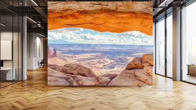 Mesa Arch panorama at sunrise, Canyonlands National Park, Utah, USA Wall mural