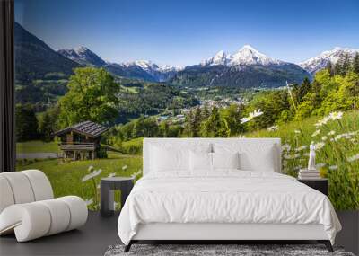 scenic landscape in bavarian alps, berchtesgaden, germany Wall mural