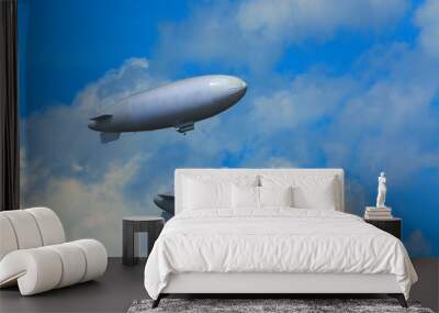 two airships on a tour. Wall mural