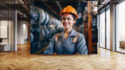 Portrait of woman in work clothes Wall mural