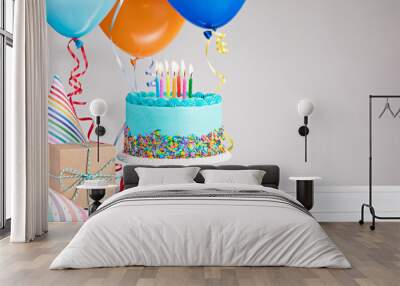 Blue Birthday Cake Wall mural