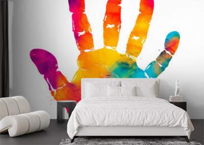  Colorful hand print Wall mural