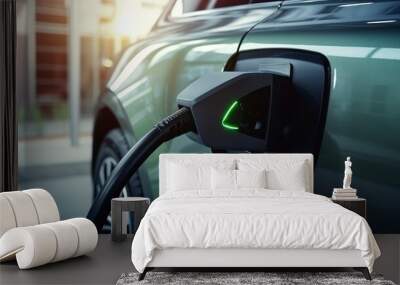  EV charging station for electric car or Plug - in hybrid car concept  Wall mural