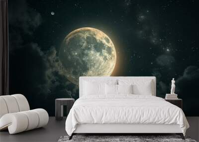 beautiful moon in the clear sky Wall mural