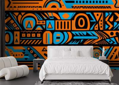 Seamless patterns creative ethnic style vector Wall mural