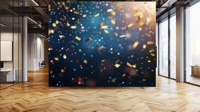 Sparkling Confetti Celebration in the Night Sky Wall mural