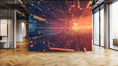 Vibrant Digital Explosion: A Captivating Technological Masterpiece Wall mural