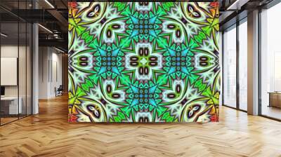 3d effect - abstract kaleidoscopic geometric color gradient pattern  Wall mural