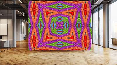 3d effect - abstract kaleidoscopic geometric color gradient pattern Wall mural