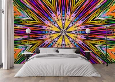 abstract colorful star shape illustration Wall mural