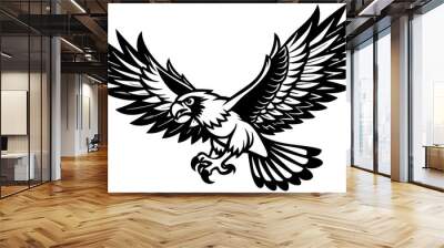 Cute Dangerous flying bird vector illustration Wall mural