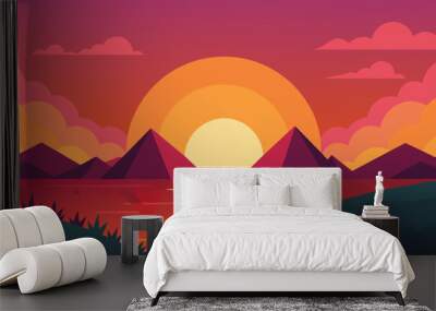 sunrise and down  scene Wall mural