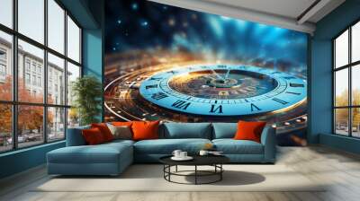 abstract futuristic time travel technology background Wall mural